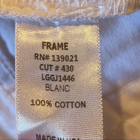 Frame Le Grand Garçon White Denim Mid-Rise Jeans Size 26 - Picture 12 of 12
